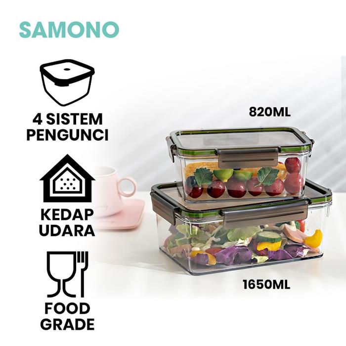 Gambar SAMONO Kotak Penyimpan Makanan Plastik Food Container Food Storage dari Asera Decor Kota Surabaya Tokopedia