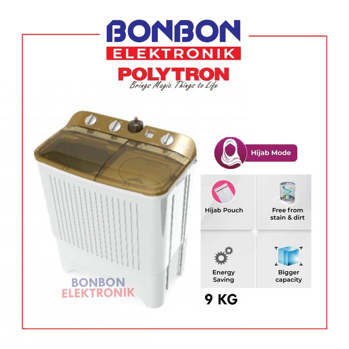 Gambar Polytron Mesin Cuci 2 Tabung 9KG PWM-9072N / PWM 9072 N / PWM9072 dari Bonbon Elektronik_NEW Kota Administrasi Jakarta Utara Tokopedia