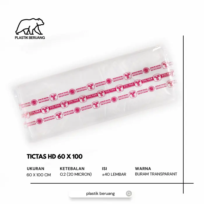 Gambar Plastik Tictas HD 60x100 Laundry 10kg Buram Tebal 20 dan 35 Micron 60 dari Plastik Beruang Kota Surakarta 4 Tokopedia