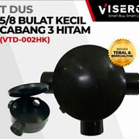 Gambar T Dus 5/8 Bulat Kecil Cabang 3 Hitam Visero VTD-002HK dari Voltadigital12 Kota Yogyakarta 1 Tokopedia