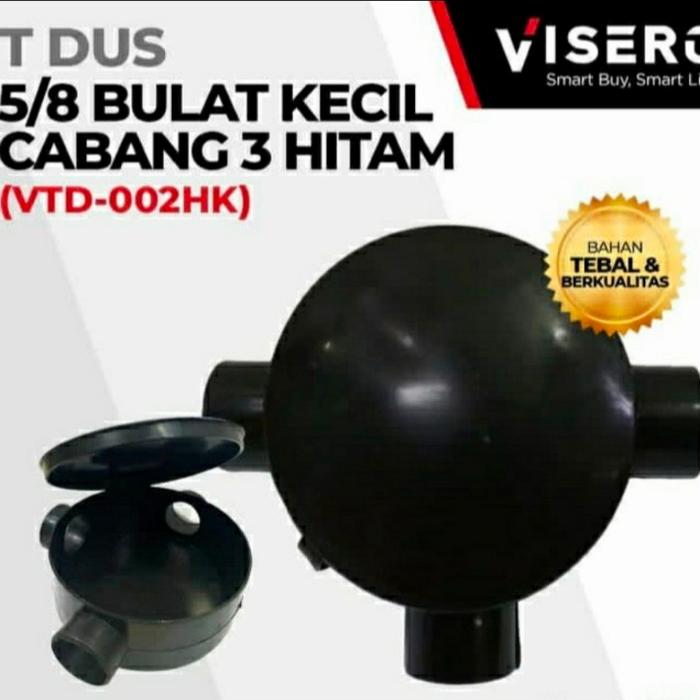 Gambar T Dus 5/8 Bulat Kecil Cabang 3 Hitam Visero VTD-002HK dari Voltadigital12 Kota Yogyakarta Tokopedia