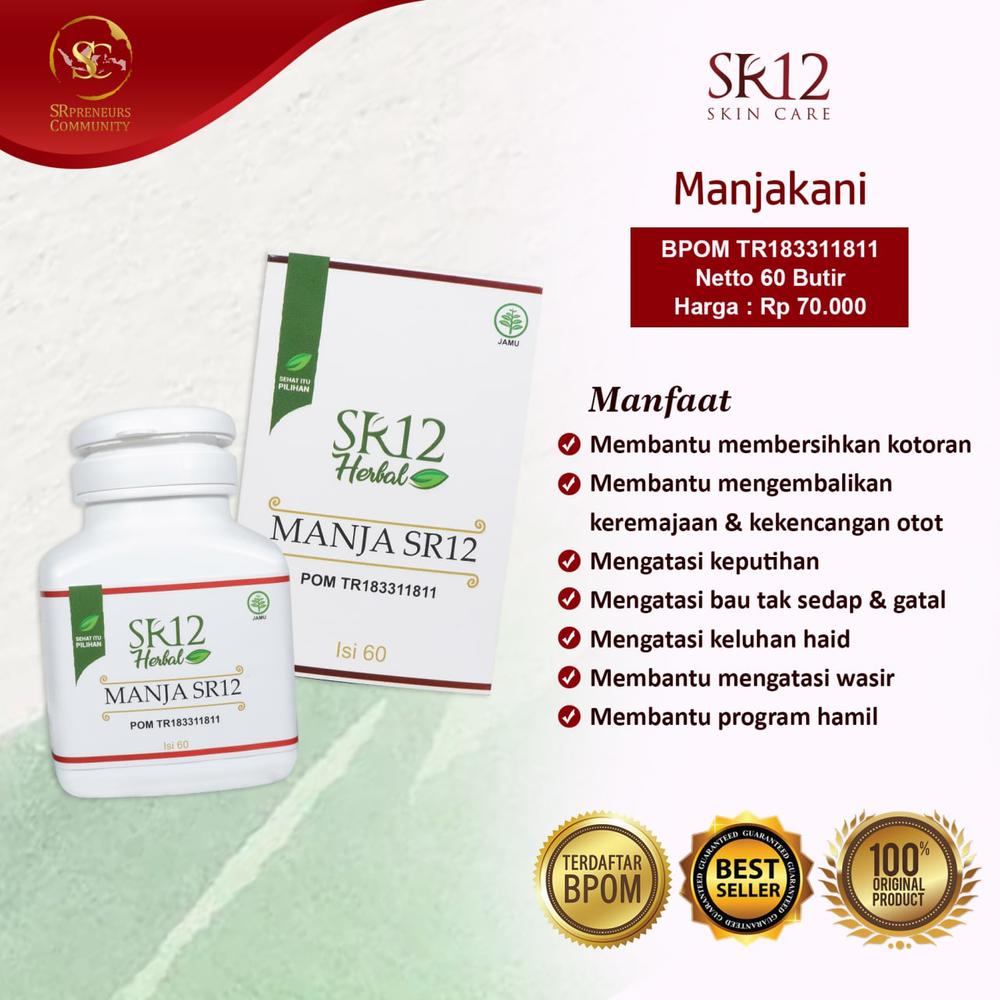 Manjakani SR12 Obat Herbal Kewanitaan Melancarkan Haid BPOM - Kapsul