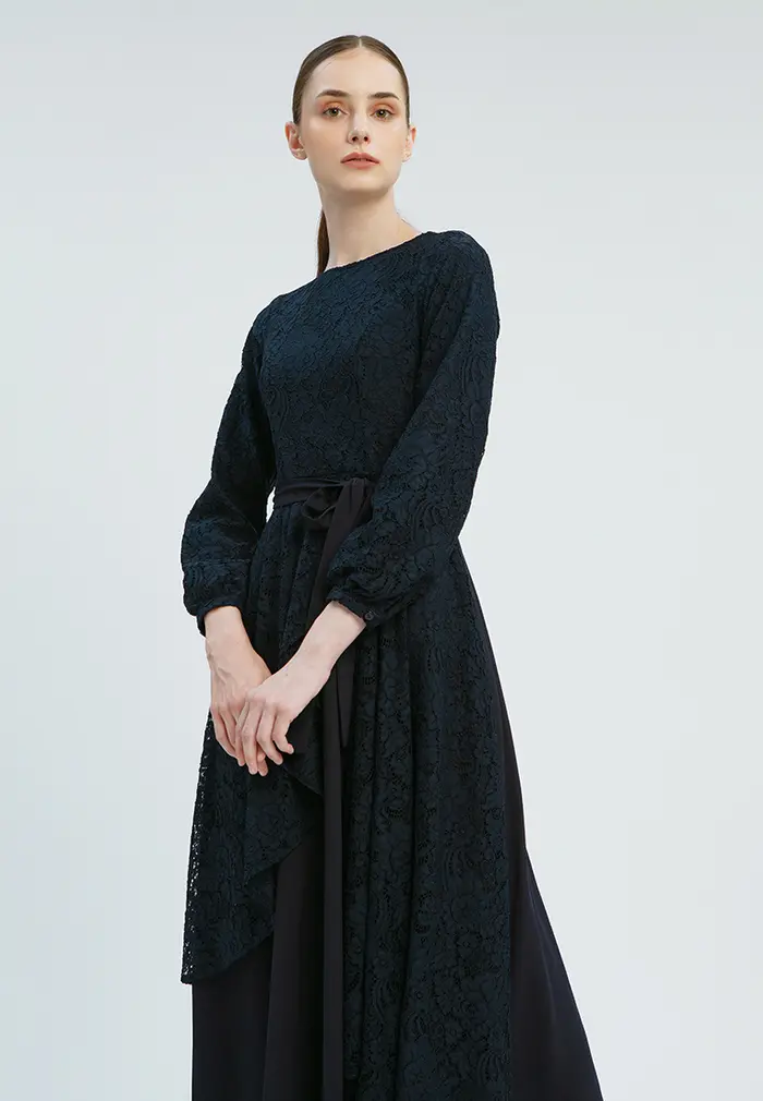 Gambar Addana Dress Dark Navy dari Minimal Kab. Pemalang 5 Tokopedia