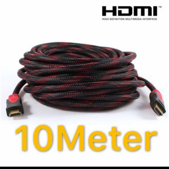 Gambar KABEL HDMI 10M SERAT JARING HDMI TO HDMI 10M 1080P V1.4 3D HQ dari Nompoy88Store Kota Administrasi Jakarta Pusat Tokopedia