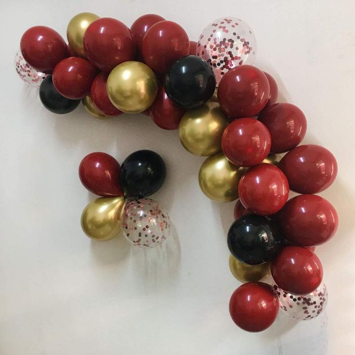 Gambar paket balon dekorasi birthday bride tema ruby red black glitter 80 pcs Buah Gold Latex Rose dari bellapartystore Kota Denpasar Tokopedia