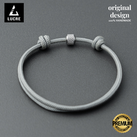 Gambar Gelang Tali Pria Original - LIGHT GREY | Premium Quality Cord Bracelet dari Lucre Jewelry Kota Administrasi Jakarta Timur 4 Tokopedia