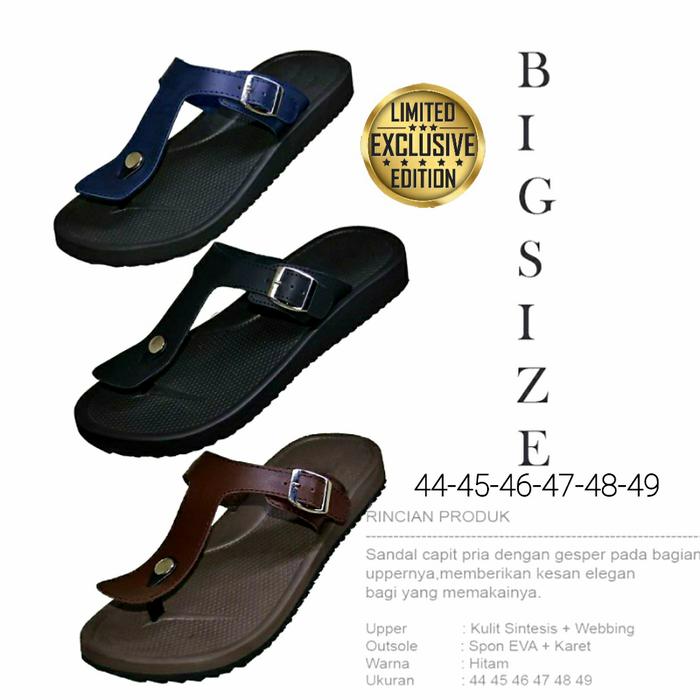 Gambar Big SIZE Sendal Pria Ukuran JUMBO 44-45-46-47-48-49 Kulit Premium ZV2 dari ARVIAN Footwear & Fashion Kab. Bandung Tokopedia