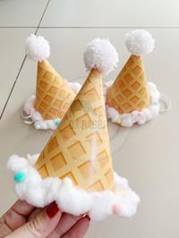 Gambar Ice Cream Party Hat Birthday Celebration (Topi Es Krim Pesta Ultah) dari Ox Rabbit Kota Tangerang 5 Tokopedia