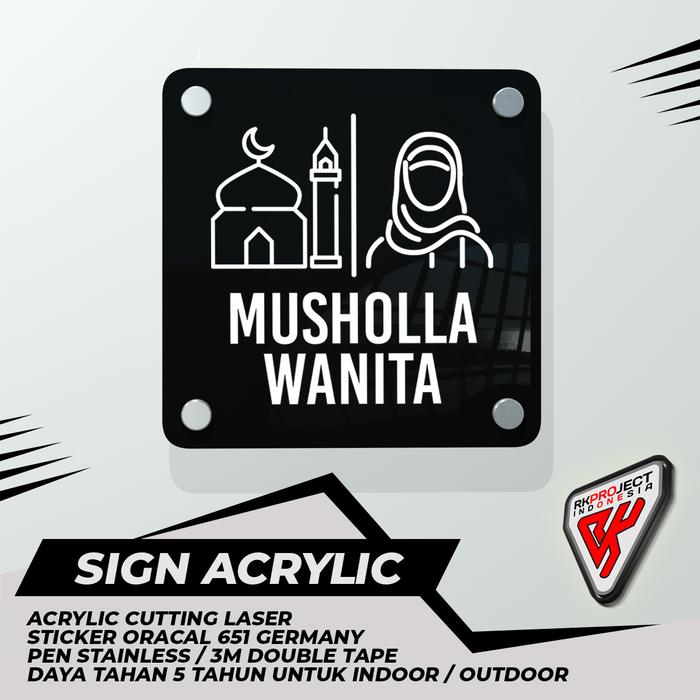 Gambar SIGN BOARD AKRILIK ACRYLIC MUSHOLLA WANITA dari RK PROJECT INDONESIA Kab. Bandung Tokopedia