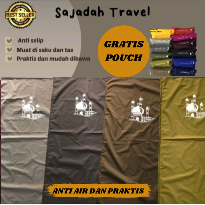 Gambar Sajadah Travel Traveling Pouch Saku Waterproof Anti Slip Murah dari Papahtaa Kota Bekasi Tokopedia