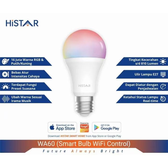 Gambar HiSTAR Smart Bulb RGBWW 9W 12W Wifi Wireless IoT Home Automation Lampu dari ELStorePKU Kota Pekanbaru Tokopedia