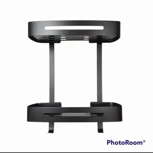 rak sabun stainless hitam 2 susun / tempat sabun stainless hitam