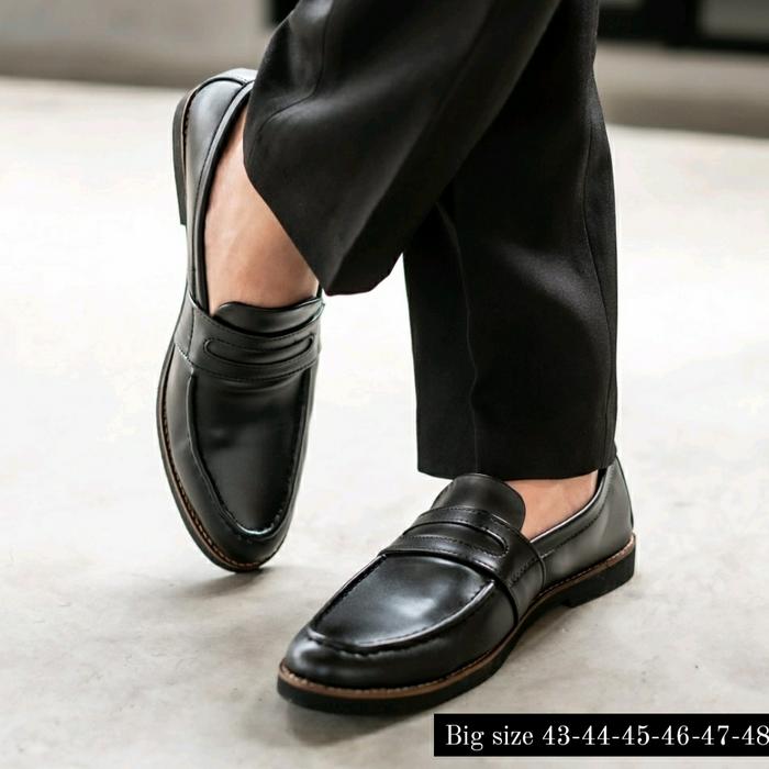 Gambar LOAFERS X4 JUMBO 43-48 Sepatu OXPORD Kantoran PNS Pesta Kulit Hitam,46 dari ERA Shoes. Kab. Bandung Tokopedia