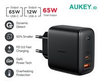 Gambar AUKEY CHARGER PA-B3 OMNIA MIX 65W 2 PORT PD CHARGER FAST FOR MAC dari D&D-oLshop Kota Depok 1 Tokopedia