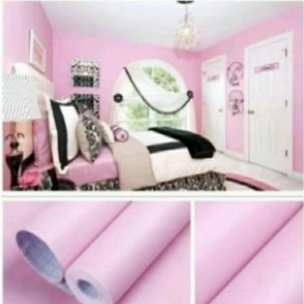Gambar Wallpaper PINK POLOS - Wall Sticker Dinding Multifungsi 9/10M X 45Cm dari Grosir Laris Jakarta Timur Tokopedia