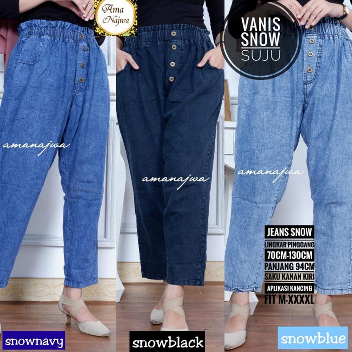 Gambar Bestseller vanis jumbo snow celana panjang wanita terbaru denim 29/3 dari Nalla Fashion Kab. Sukoharjo Tokopedia