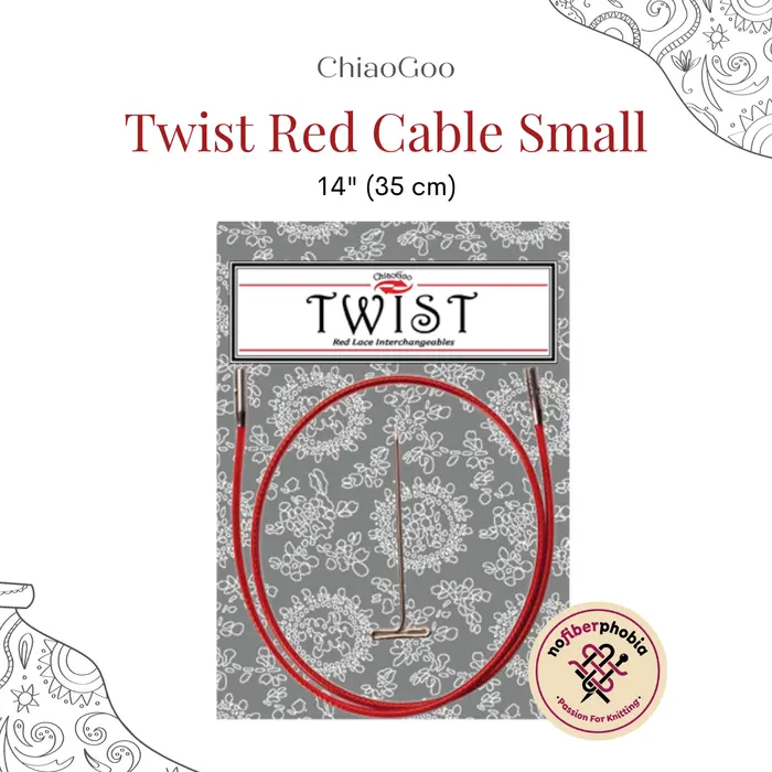 Gambar Alat Rajut ChiaoGoo Twist Red Cable Small - 14"/35cm dari Nofiberphobia Kota Surabaya 3 Tokopedia