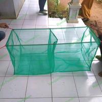 Gambar Keramba/Jaring ikan ukuran ( 2 m x 1 m x 1 m) sekat 2 ruang kasa hijau dari Rumah Perikanan Kab.Ciamis 5 Tokopedia