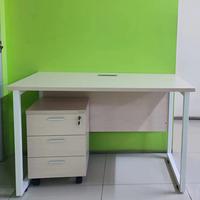 Gambar Meja kantor Euro uk.120 komplit laci dorong kaki besi warna maple dari Relasi Kantor Kab. Tangerang 1 Tokopedia