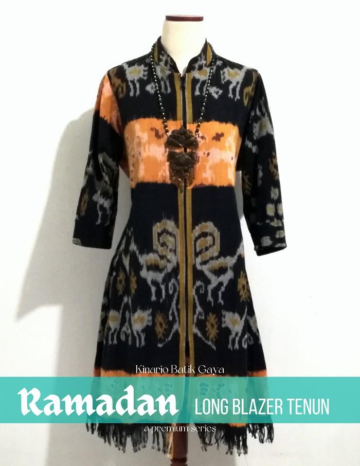 Gambar Batik tenun wanita Kinario tunik tenun ikat Sumba hitam kuning dari KINARIO BATIK Kota Depok Tokopedia