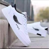 Gambar sepatu pria wanita sneakers jimmy official ss senji motif daun keren dari Jimmy Official Store Kab. Bogor 1 Tokopedia