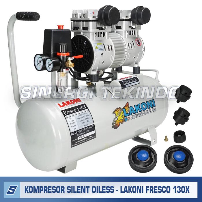 Gambar Kompresor Udara Listrik Oiless Silent - LAKONI FRESCO 130X 1HP 30LITER dari SINERGITEKINDO Kota Yogyakarta Tokopedia