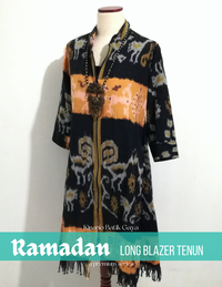 Gambar Batik tenun wanita Kinario tunik tenun ikat Sumba hitam kuning dari KINARIO BATIK Kota Depok 3 Tokopedia