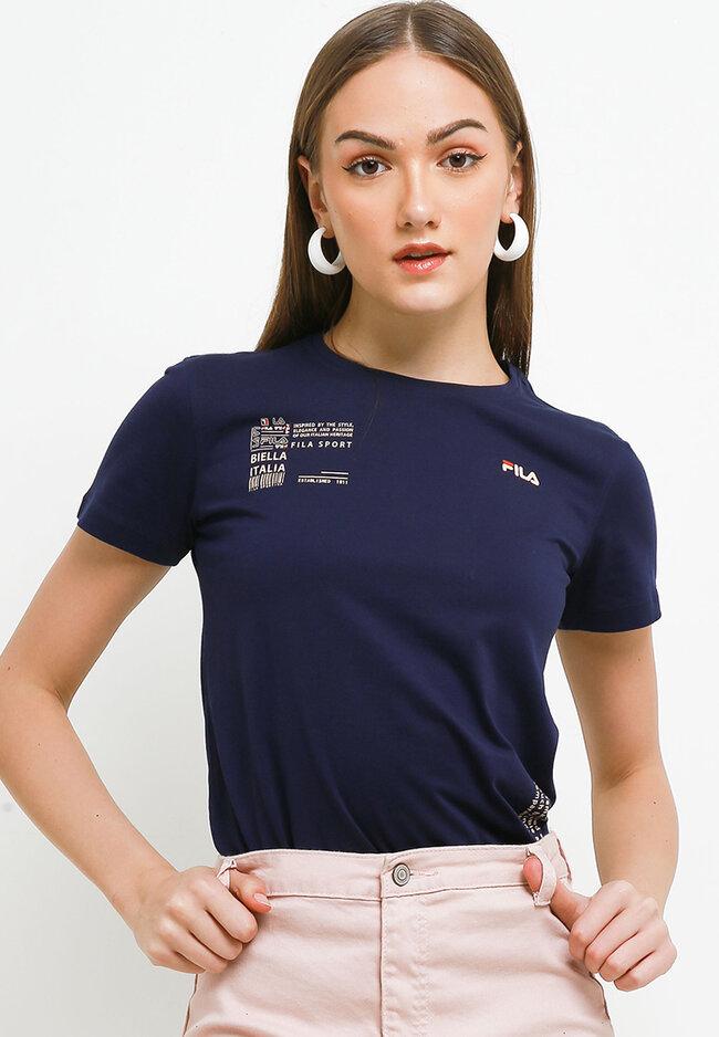 Gambar Fila Kaos Wanita Sezhy - Navy - L dari FILA Official Store Kab. Bandung 5 Tokopedia