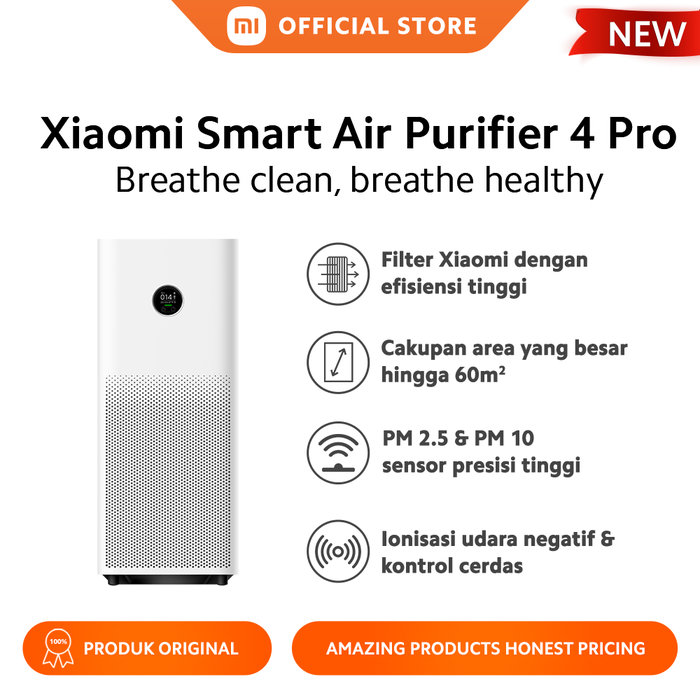 Gambar Xiaomi Official Xiaomi Smart Air Purifier 4 Pro Three-in-one Filter dari Xiaomi Indonesia Kab. Tangerang Tokopedia