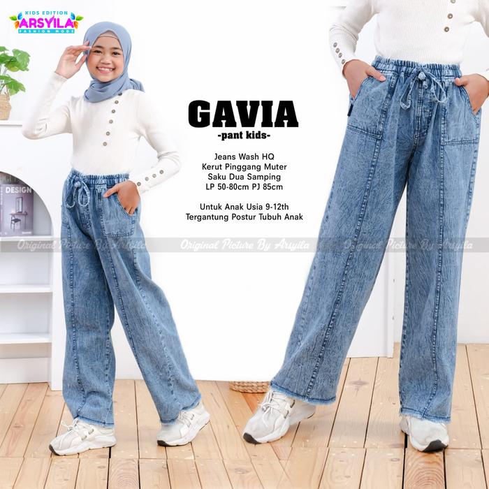 Gambar Celana panjang anak perempuan terbaru gavia pants kids denim jeans29/3 dari Nalla Fashion Kab. Sukoharjo Tokopedia