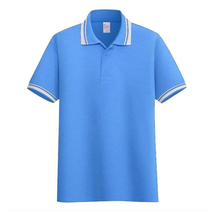 Gambar Poloshirt kerah stripe list | kaos kerah pria seragam polos Sky Blue dari DailyStore 21 Kota Administrasi Jakarta Barat Tokopedia