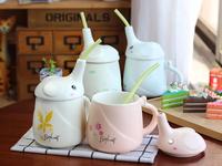 Gambar Mug Keramik Unik dan Lucu 962A , Gelas Gajah Ada Tutup dan Sedotan dari market fancy Jakarta Barat 1 Tokopedia