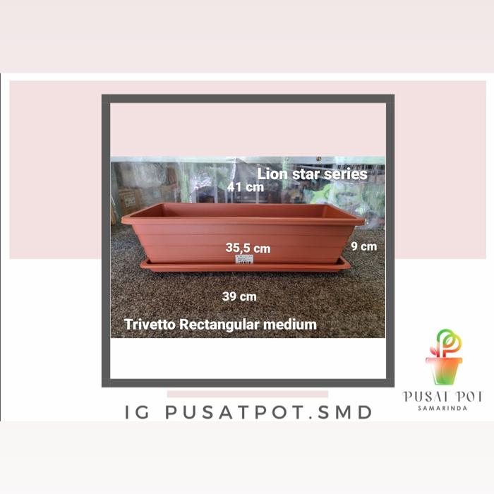 Gambar pot bunga persegi panjang +tray medium trivetto rectangular dari IndologamSMD Kota Samarinda Tokopedia