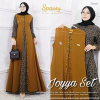 Gambar setelan wanita kekinian muslim set gamis rompi wanita bw7709 joyya dari marshaimarah Kab. Sidoarjo 2 Tokopedia