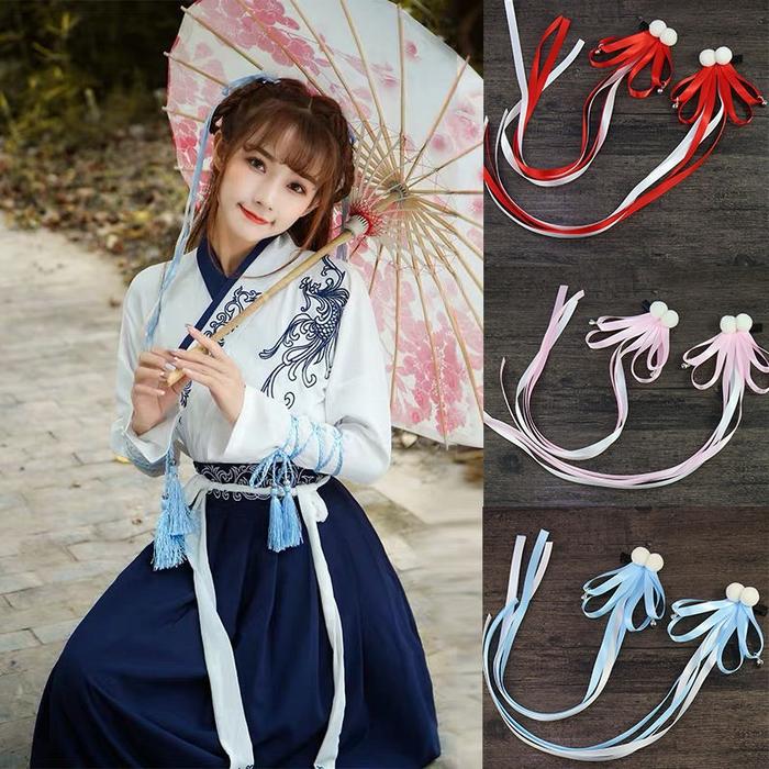 Gambar HPM-05 jepit rambut pita dinasti cina hanfu hairpin jepitan rambut dari FURUBASHOP Kab. Bogor Tokopedia