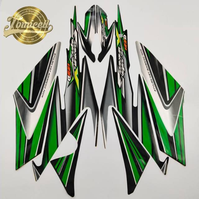 Gambar striping honda supra x 125 d 2006 2007 hitam hijau list body standar dari Tomicell Kab. Purwakarta Tokopedia