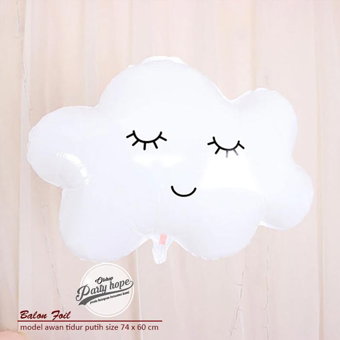 Gambar Balon foil awan putih / balon awan tidur / cloud balon awan putih dari PARTY HOPE 2 Kota Administrasi Jakarta Utara Tokopedia