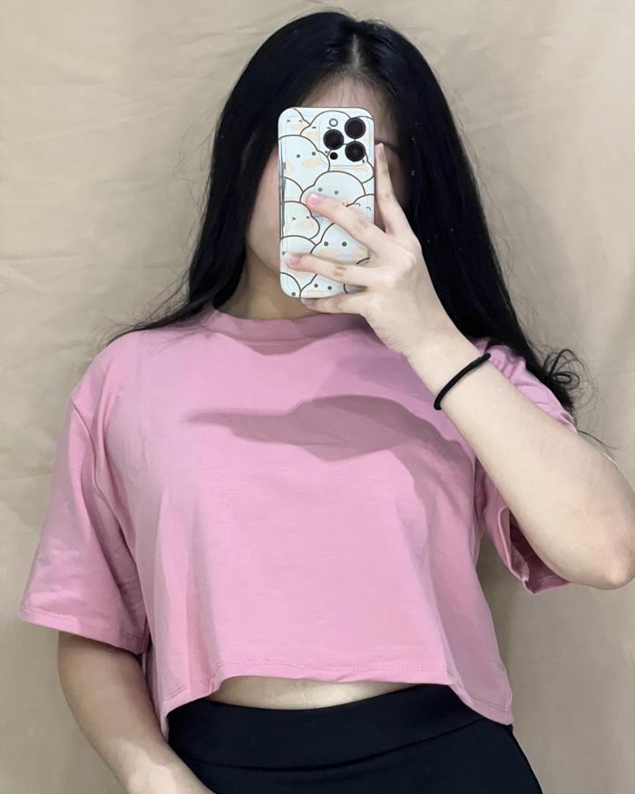 Gambar Chocho Oversize Crop Top | Baju Kaos Freesize Wanita Bigsize Nyaman dari mooruofficial Kota Medan Tokopedia