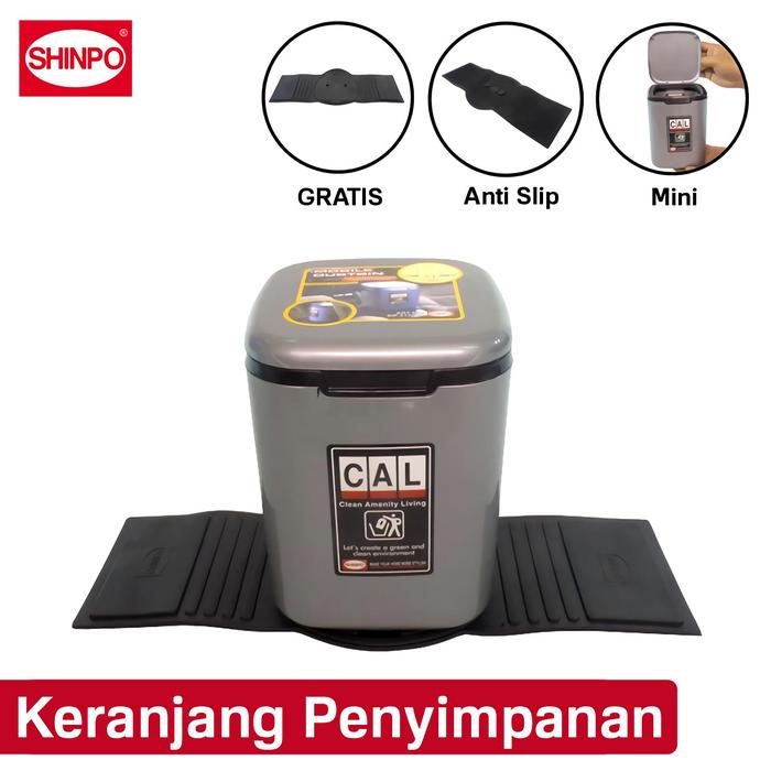 Gambar SHINPO Tempat Sampah Plastik Portable 2 L Bonus Alas Karet SG Speed dari majuli Jakarta Barat Tokopedia