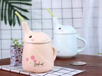 Gambar Mug Keramik Unik dan Lucu 962A , Gelas Gajah Ada Tutup dan Sedotan dari market fancy Jakarta Barat 4 Tokopedia