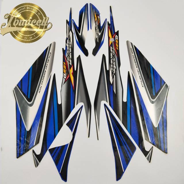 Gambar striping honda supra x 125 d 2006 2007 hitam biru list body standar dari Tomicell Kab. Purwakarta Tokopedia