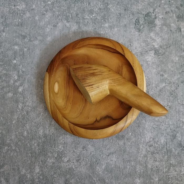 Gambar Cobek Set Cowek dan Ulekan Kayu Jati 18 cm dari Rizqiku Lancar Kab. Bantul Tokopedia