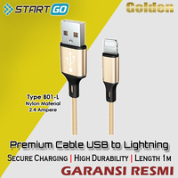 Gambar ADVAN STARTGO Kabel Cable Data Premium USB to Lightning Iphone - B01-L Black dari Golden Celluler Kota Administrasi Jakarta Pusat 1 Tokopedia