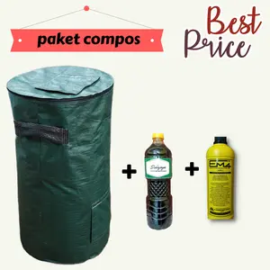 Paket kompost bag hijau lengkap media+molase+EM4 Hijau