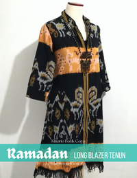 Gambar Batik tenun wanita Kinario tunik tenun ikat Sumba hitam kuning dari KINARIO BATIK Kota Depok 2 Tokopedia