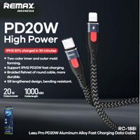 Gambar Remax Lesu Pro PD20W fast charging data cable RC-188i type-C to IPHONE dari CHIPSMART SEMARANG Kota Semarang 3 Tokopedia