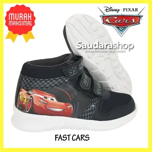 Sepatu Anak Fast Cars Boots Hitam Abu-abu / Sepatu Anak Cars Boots