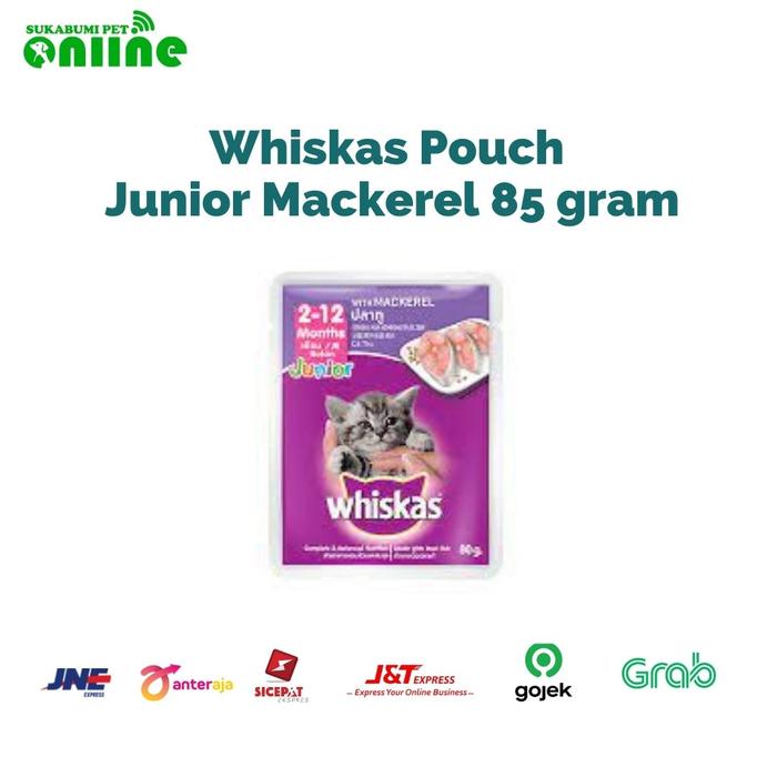 Gambar Whiskas Junior Pouch Mackerel 80gr Wet Food Makanan Kucing Basah dari Sukabumi Pet Online Kota Sukabumi Tokopedia