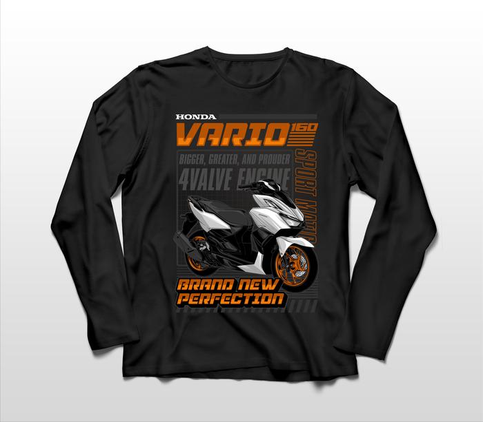 Gambar KAOS LENGAN PANJANG HONDA VARIO 160 WHITE EDITION BIG SIZE JUMBO dari Wildan Apparel2 Kab. Blitar Tokopedia