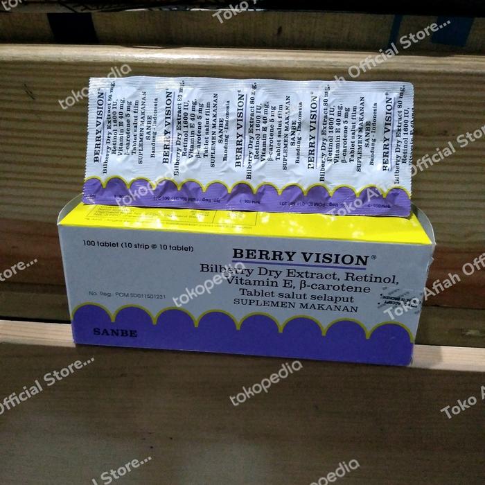 Gambar Berry vision vitamin mata perstrip isi 10tablet dari Toko Afiah Official Store Jakarta Utara Tokopedia